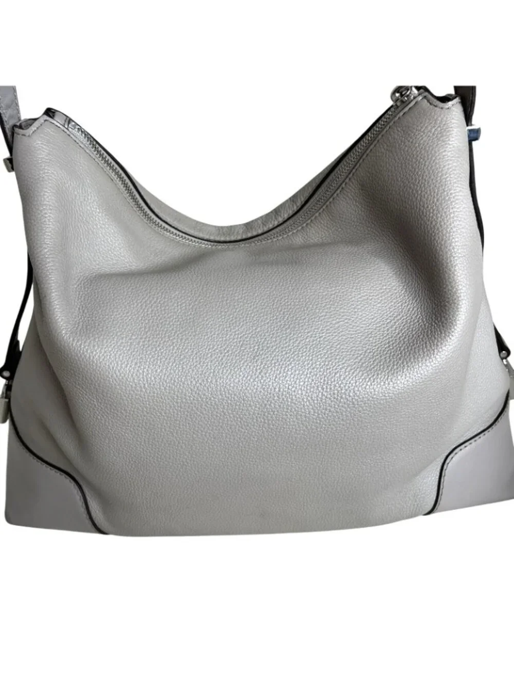 Michael Kors Gray Leather Hobo Bag Adjustable Strap & Metal Feet